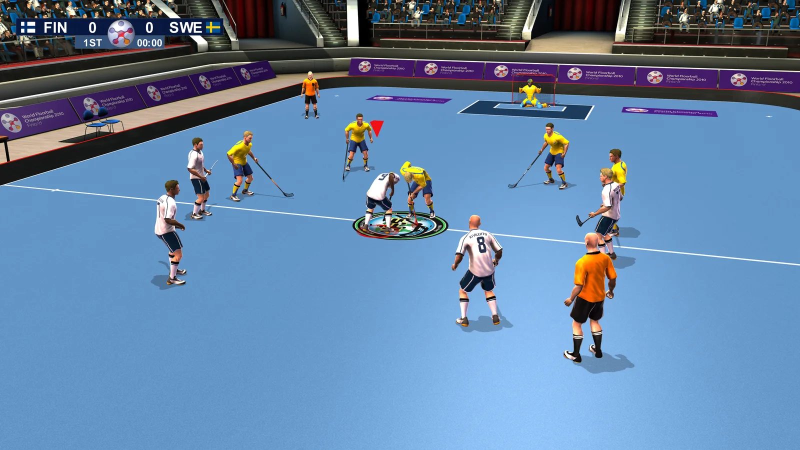 Floorball League 2010 rerelease match between Finland and Sweden